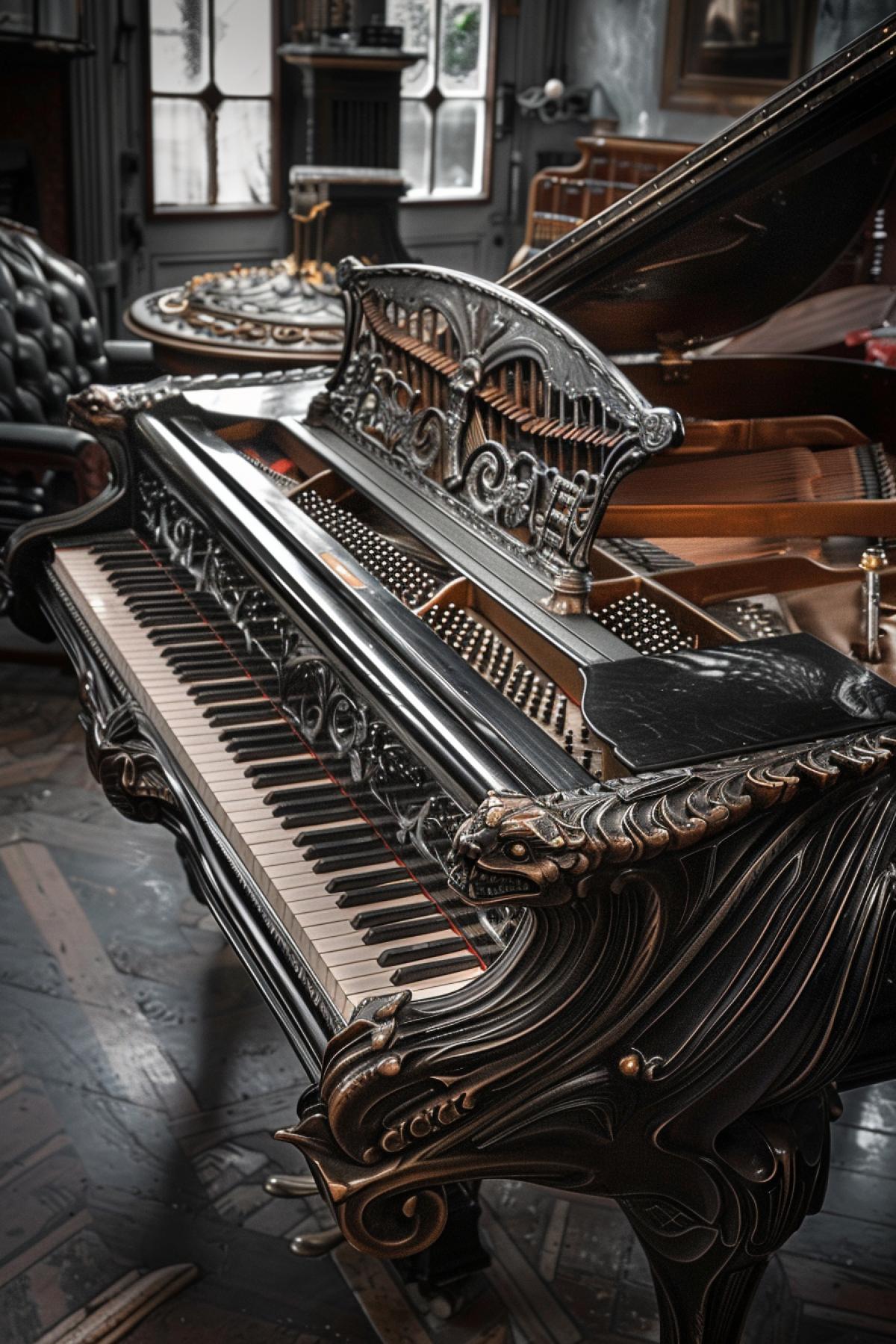 Grand piano gracious but hungry predator