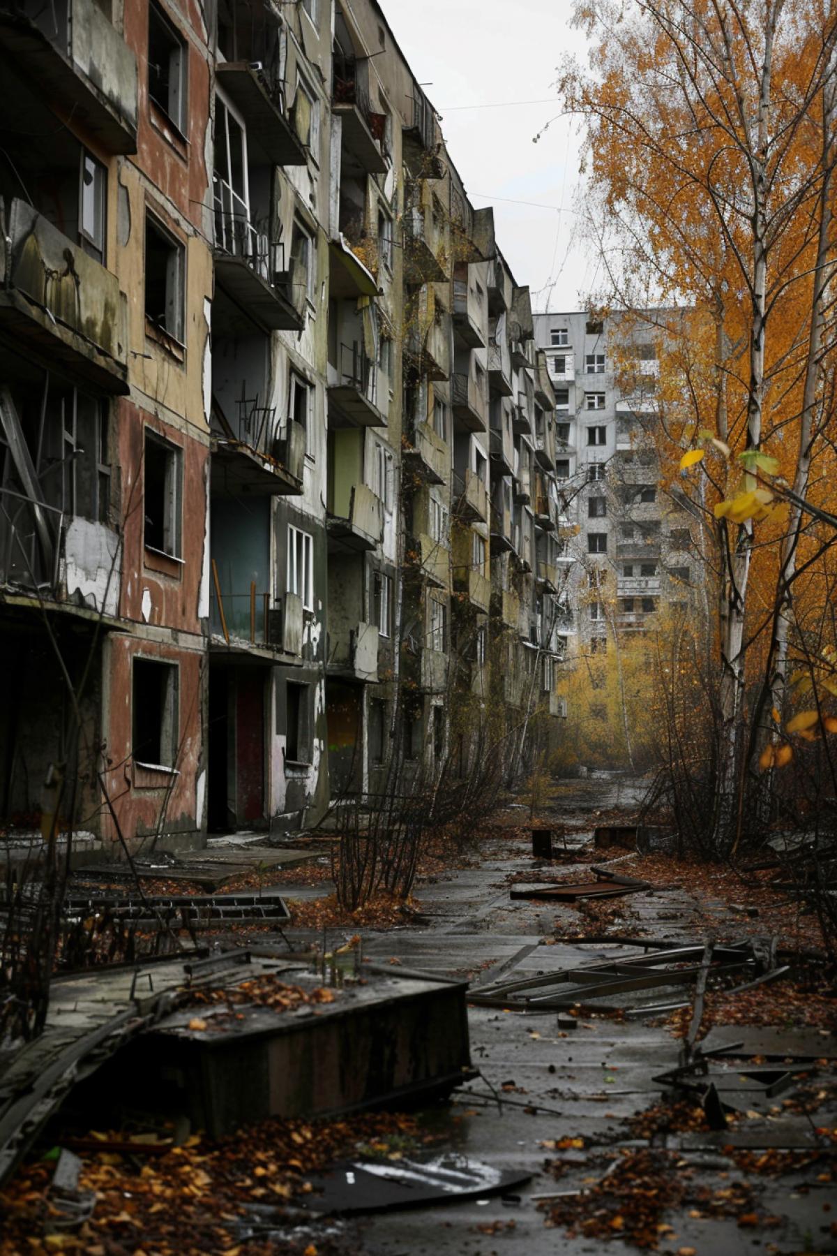 Abandoned city after 100 years of radiation exposure, accident