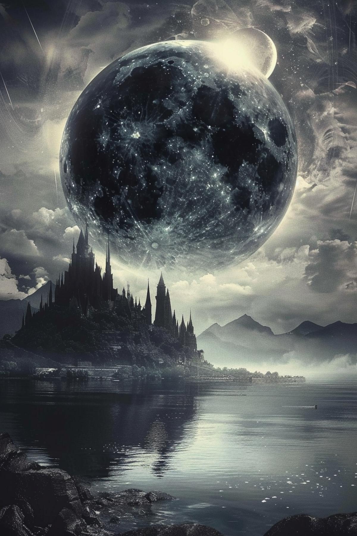Eclipse, parallel world, fairy-tale world, mythology, gothic good quality