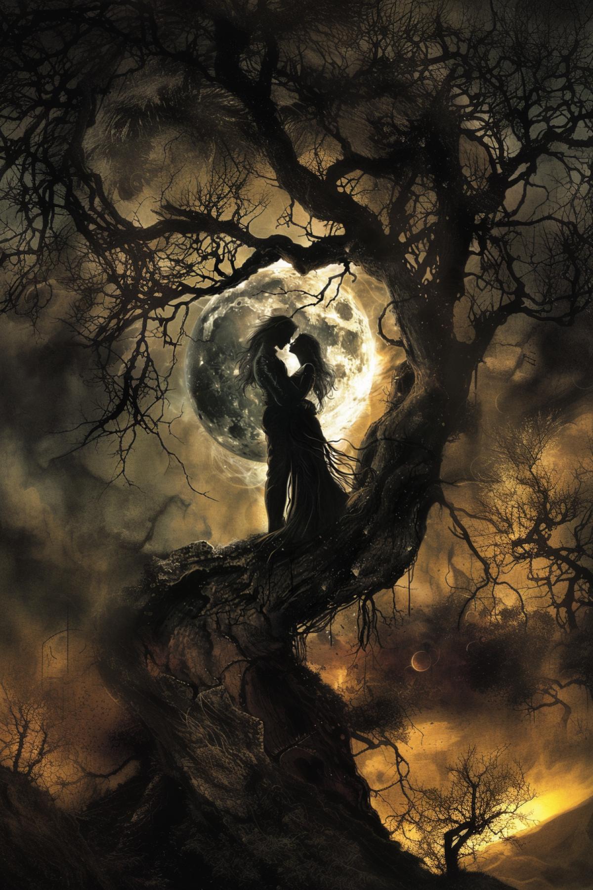 Eclipse, parallel world, fairy-tale world, mythology, gothic good quality