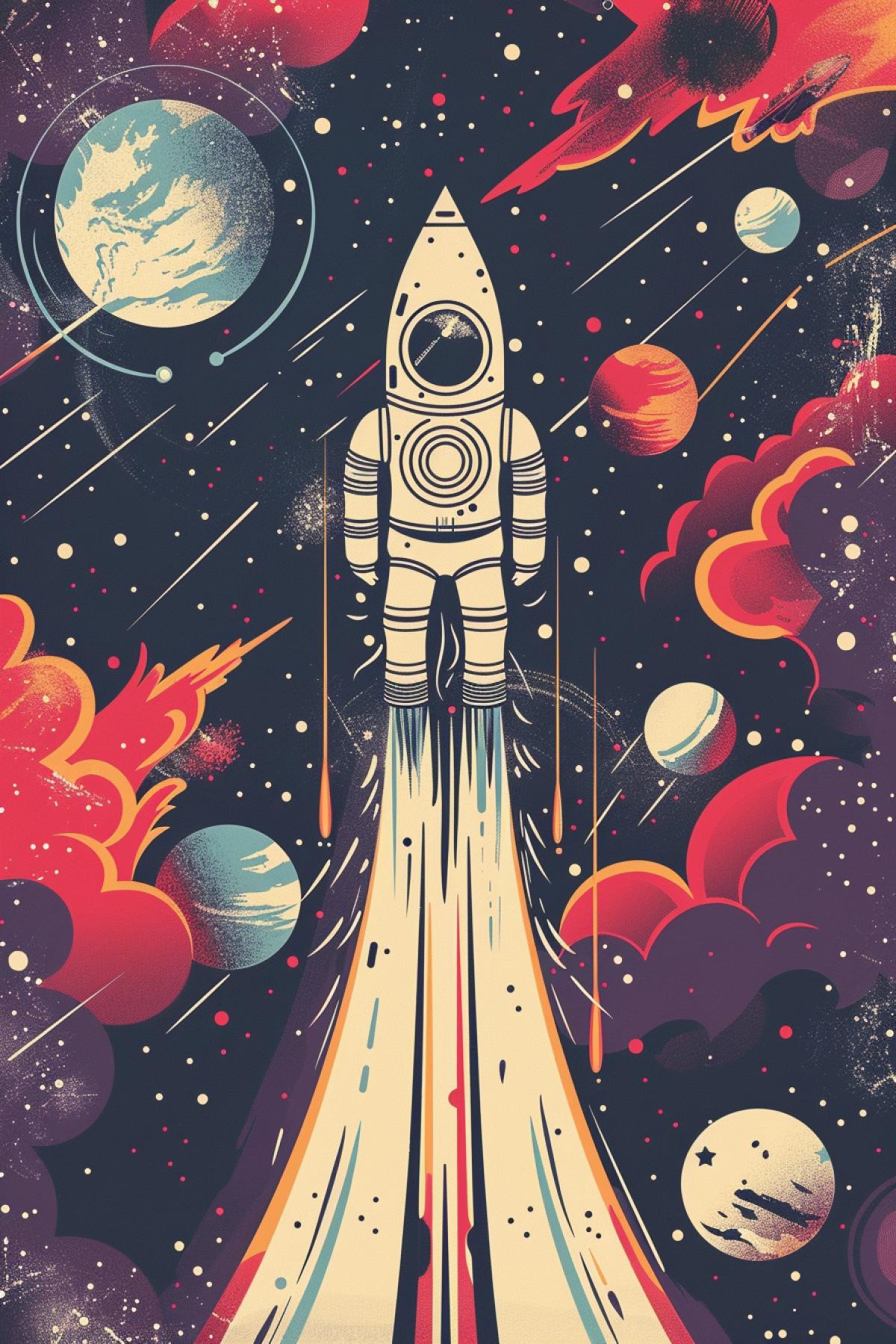 Cosmonautics Day, poster, holiday, space, milky way, spaceship social advertising,