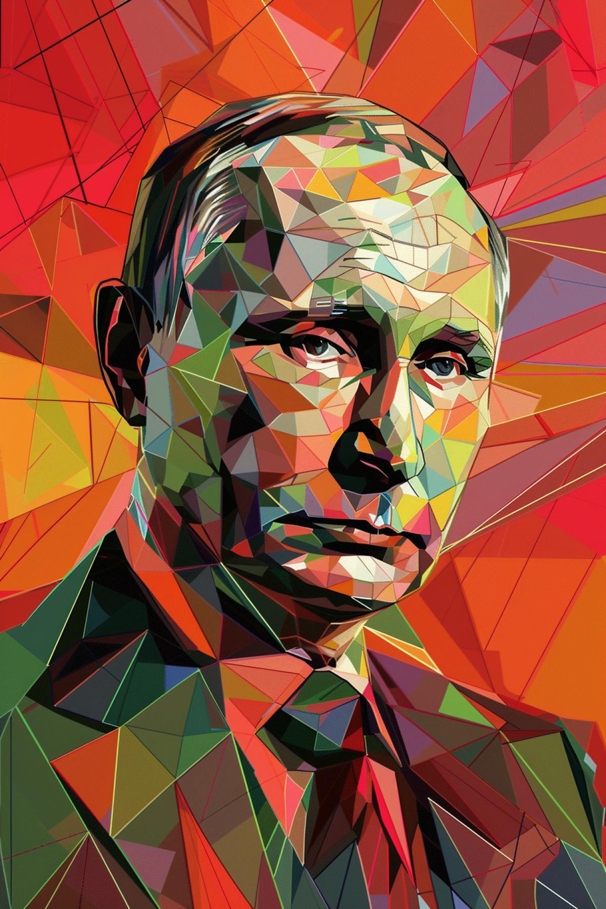 Vladimir Putins very schematic portrait in Henri Matisses art style