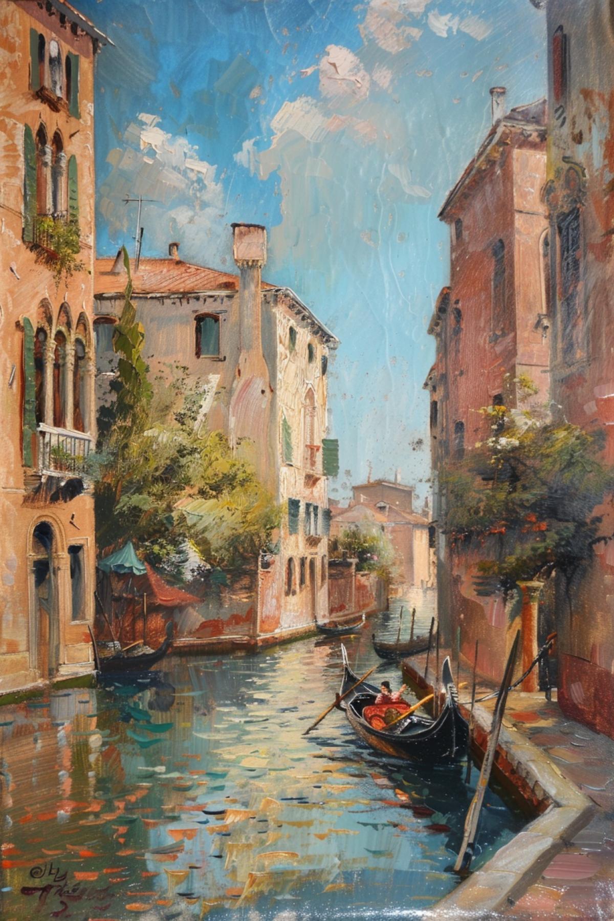 Venice, painting in the style of Raffaele Fiore