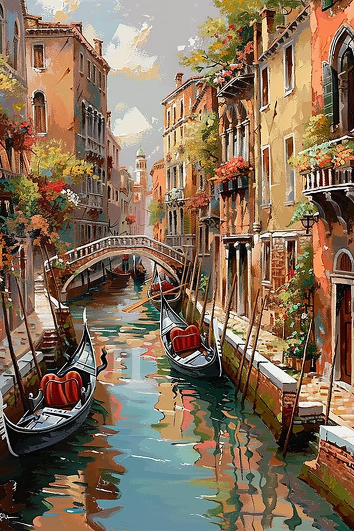 Venice, painting in the style of Guido Borelli da Caluso