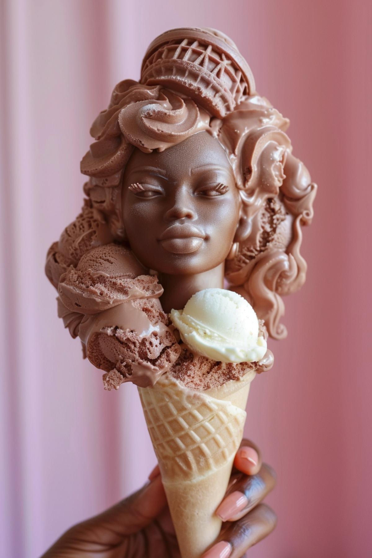 Ice-cream in shape of beautiful woman delicious