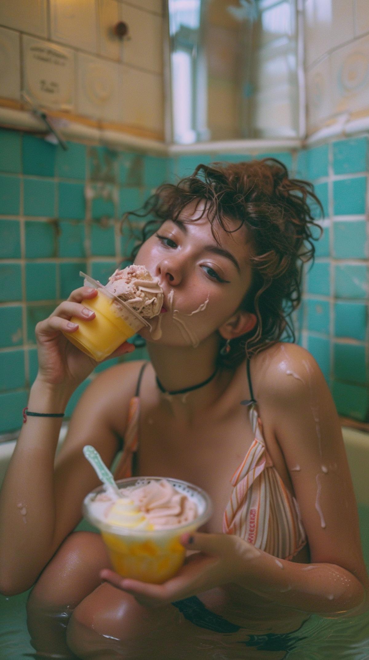 ice cream in a Russian bath