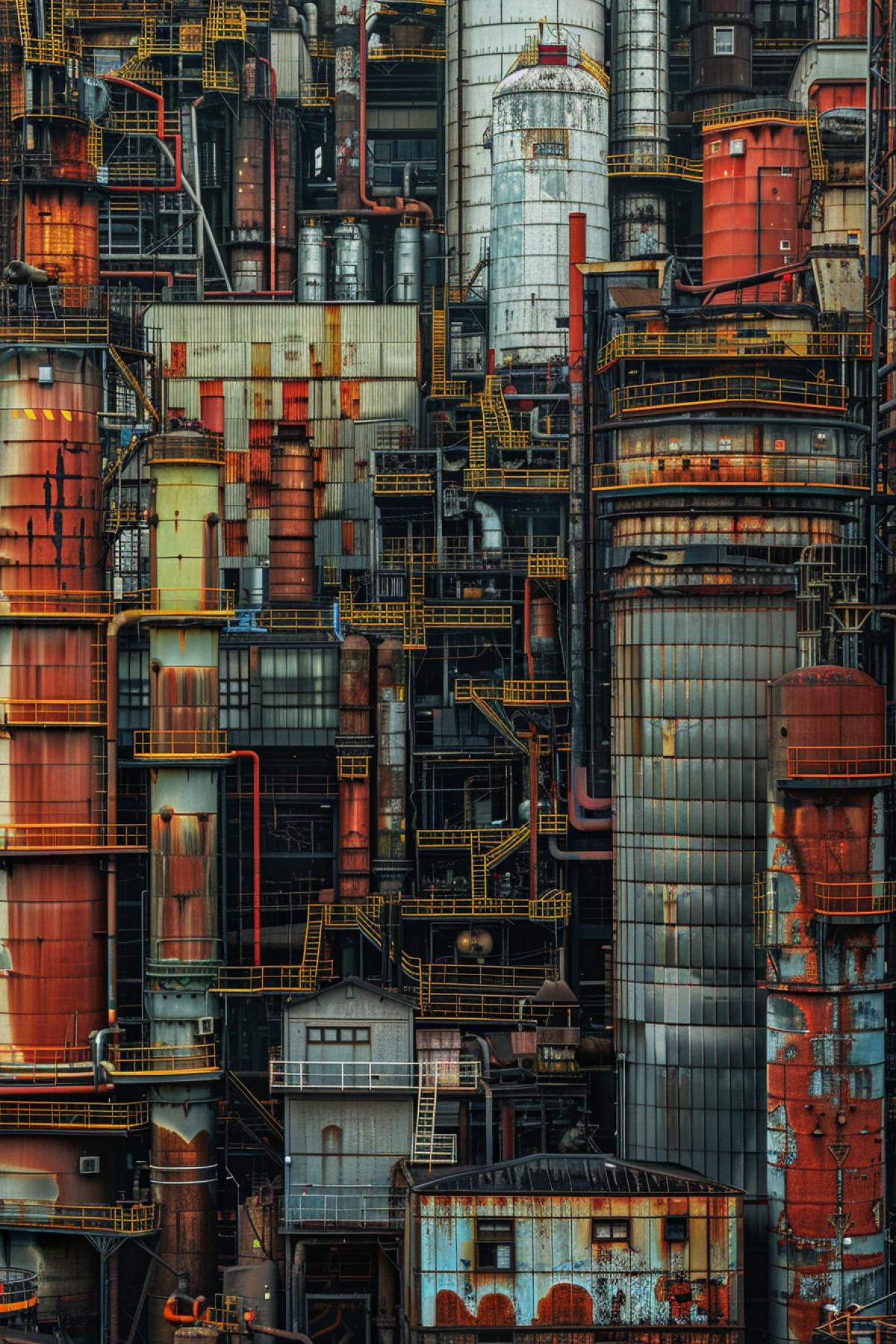Built-up city of factories