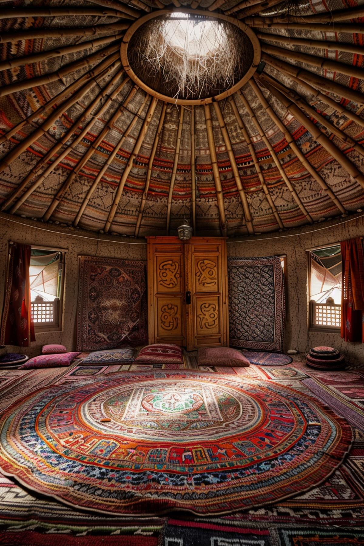 Muslim yurt in carpets