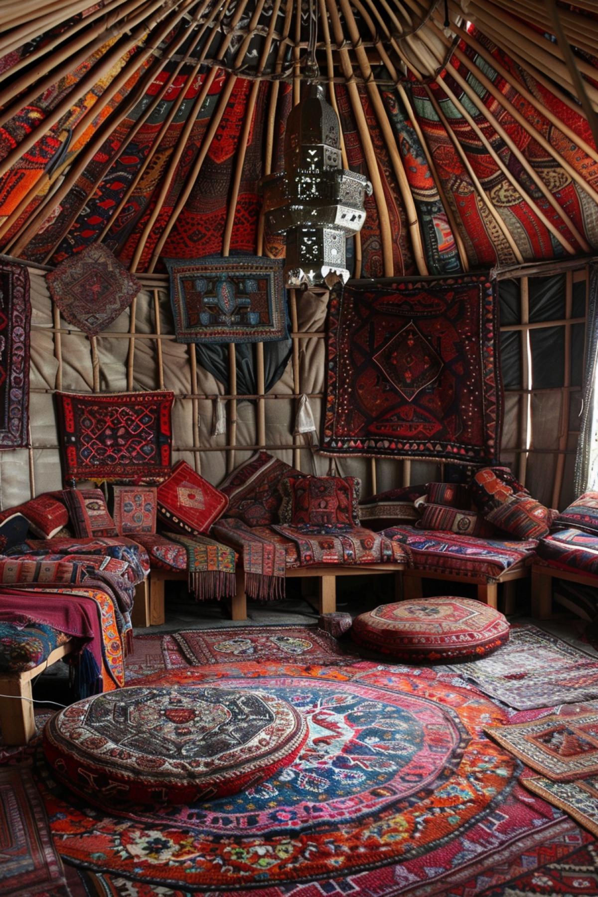 Muslim yurt in carpets