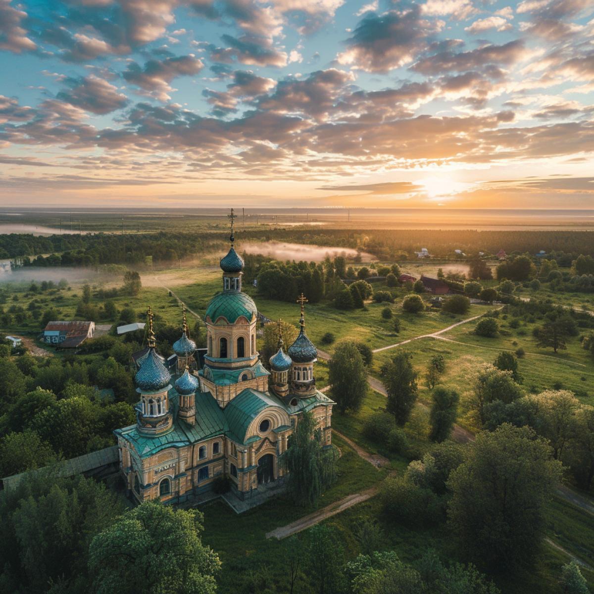 Russian landscape taken from a birds eye view