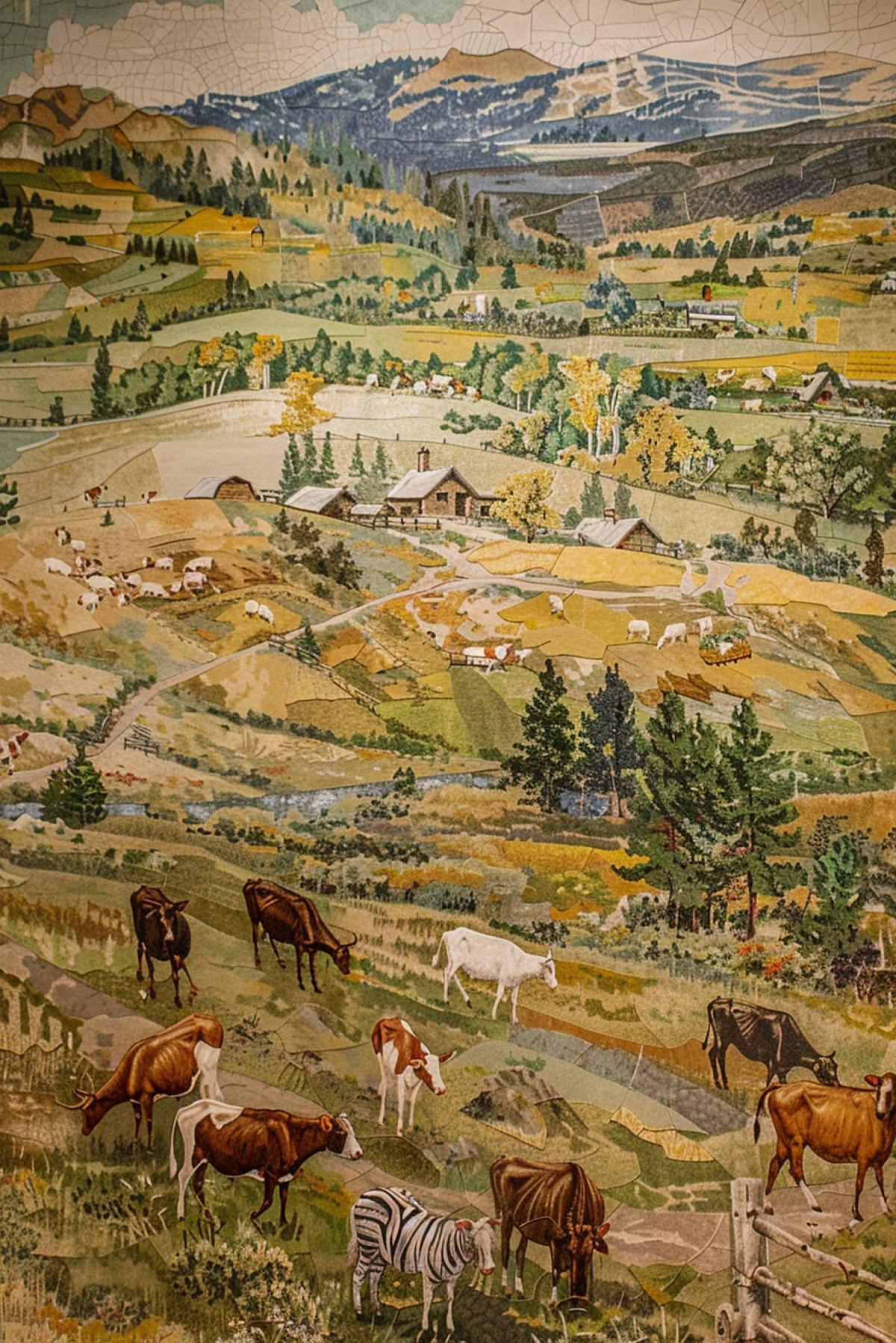 images depicting various aspects of life on a farm. , as well as scenes of caring for animals, harvesting and other agricultural work.