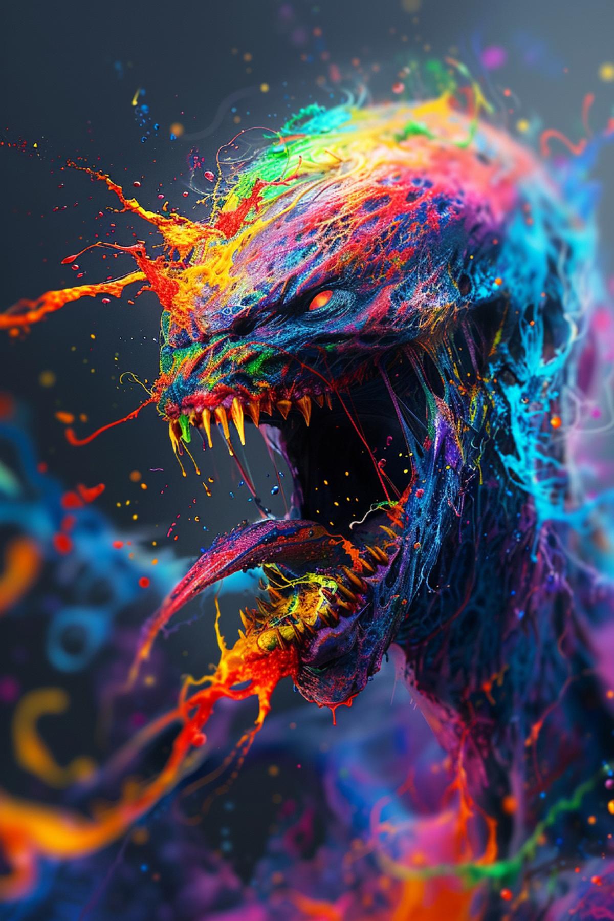 world where colors are the enemy, surreal manifestation of colors as monsters