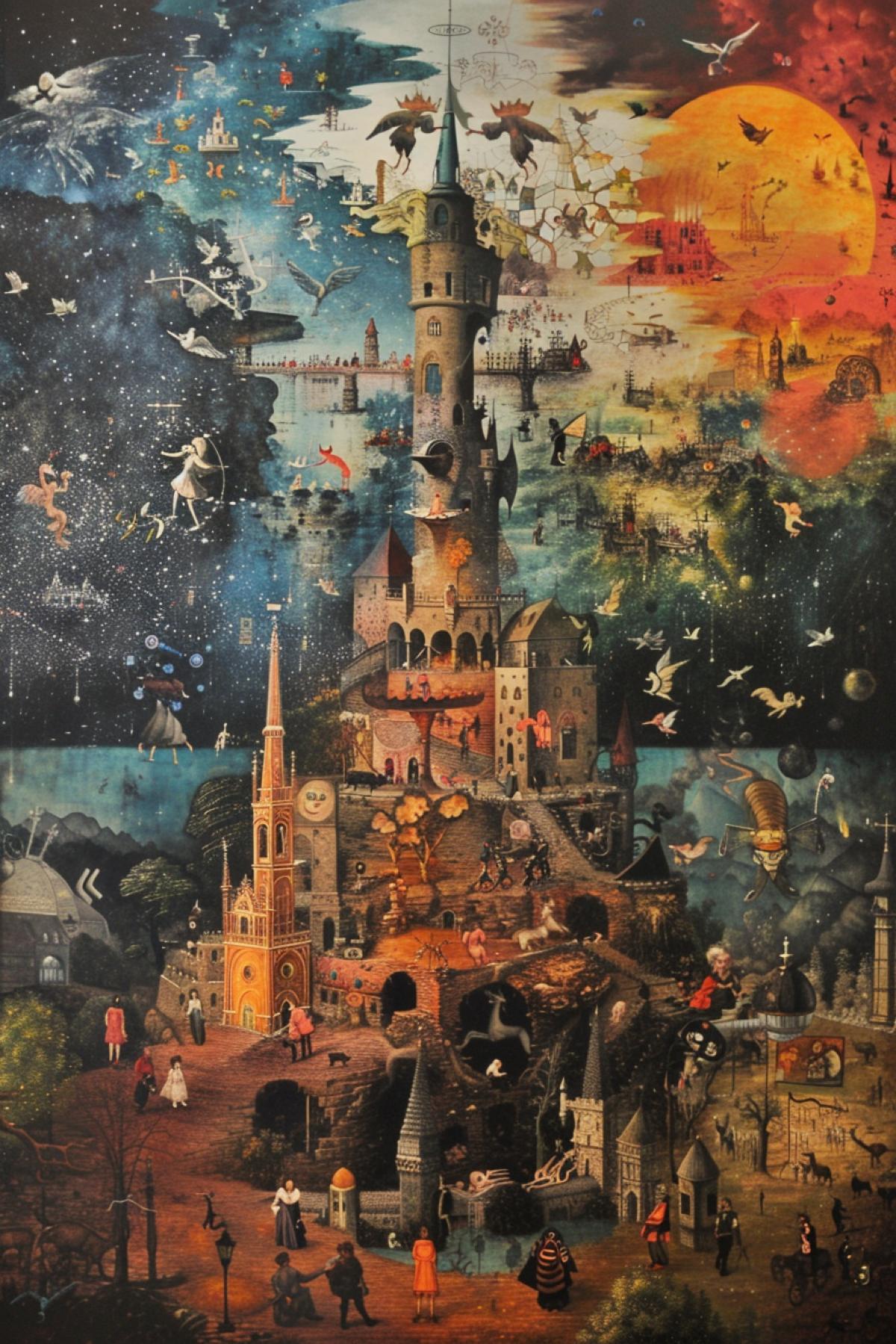 You are the center of the universe, cute funny monsters surround you but its not scary, its nice 21st century Hieronymus Bosch art