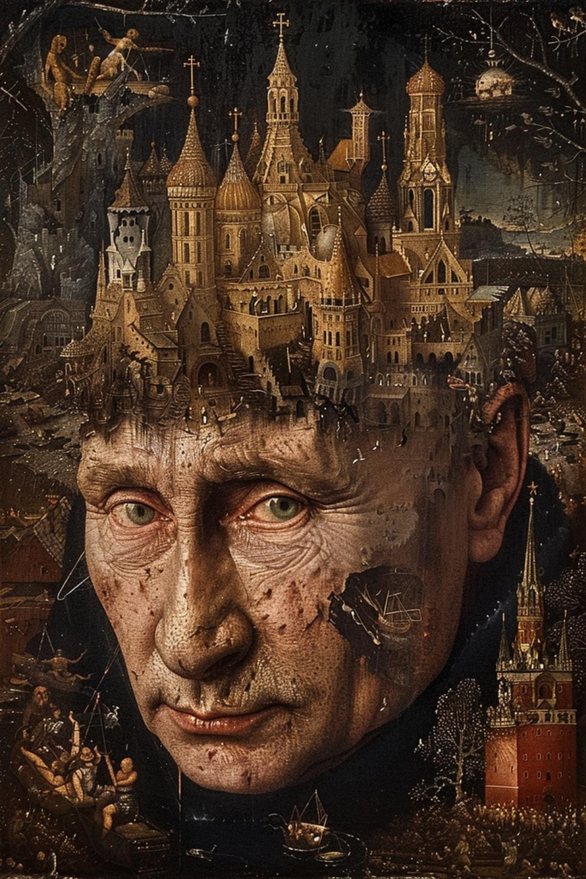 Putin yes Putin is to blame for everything Putin says madmen blind wake up 21st century Hieronymous Bosch art