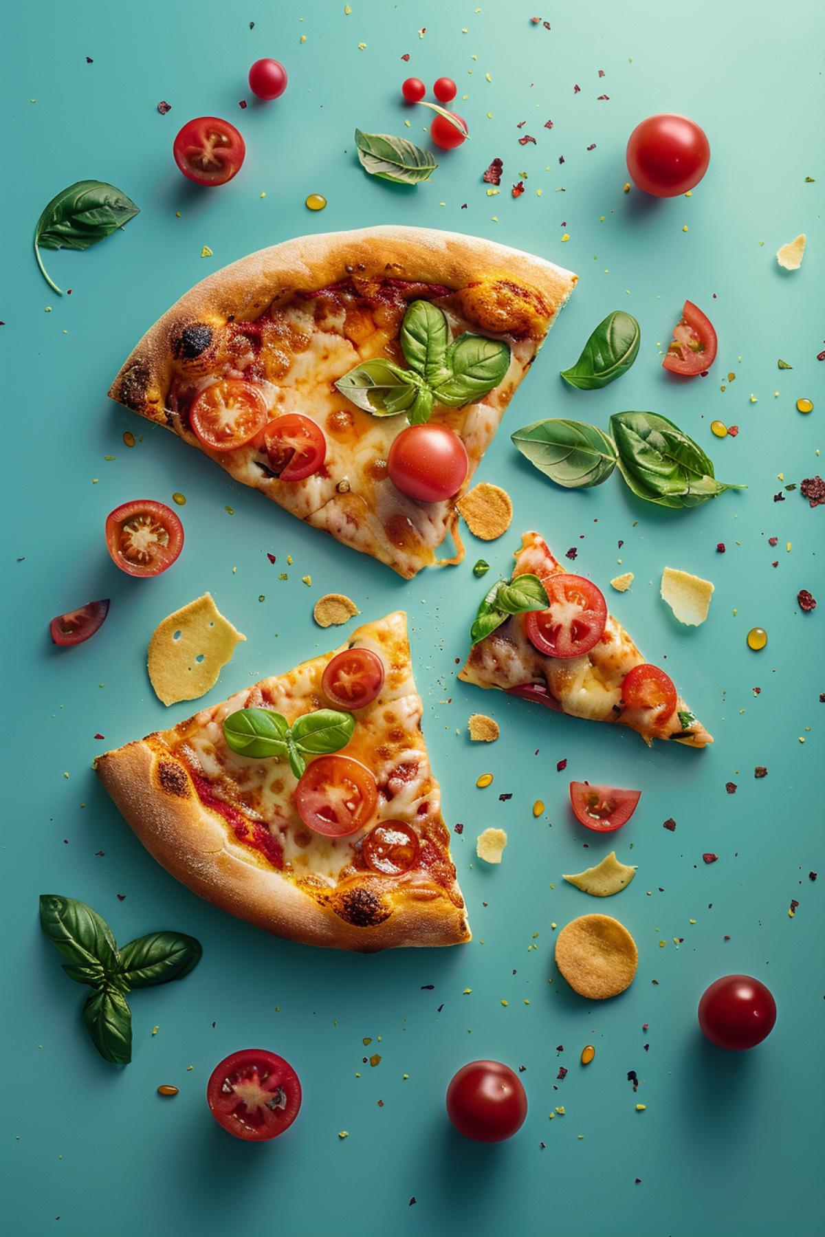 Pizza, delicious colors, graphics, creative advertising, apsmall, third person, I want to take it