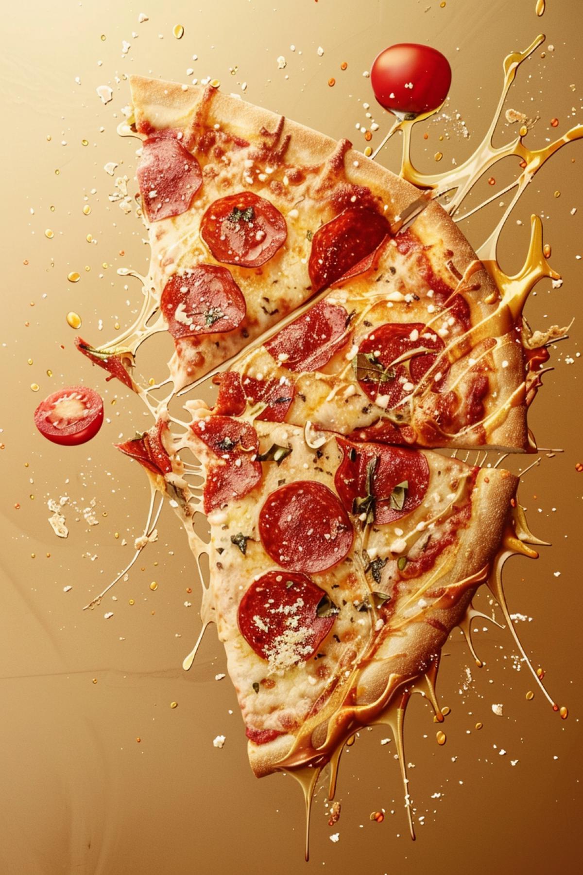 Pizza, delicious colors, graphics, creative advertising, apsmall, third person, I want to take it
