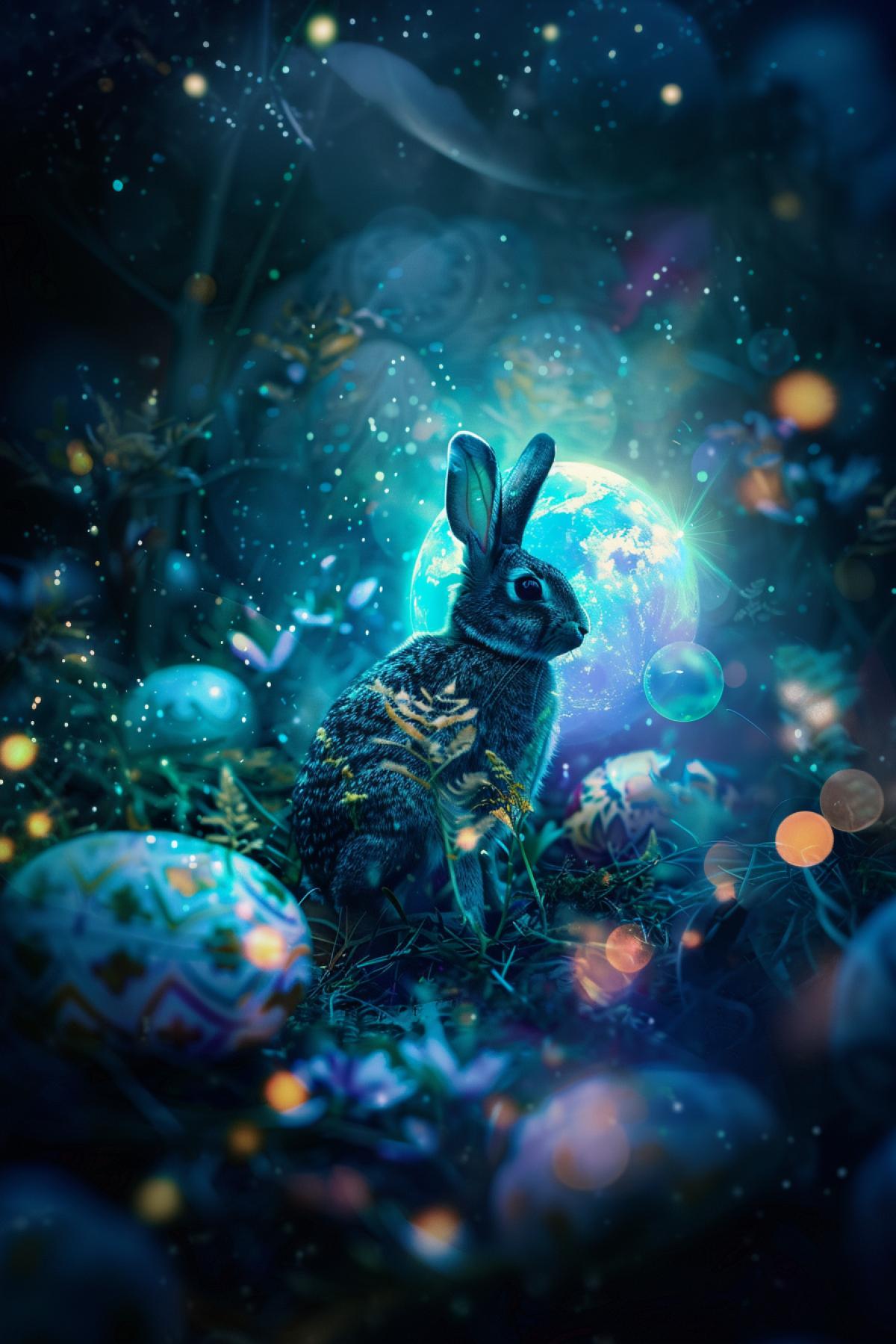 Hologram, Easter, parallel world, magical world, mythology, holiday, flickering,