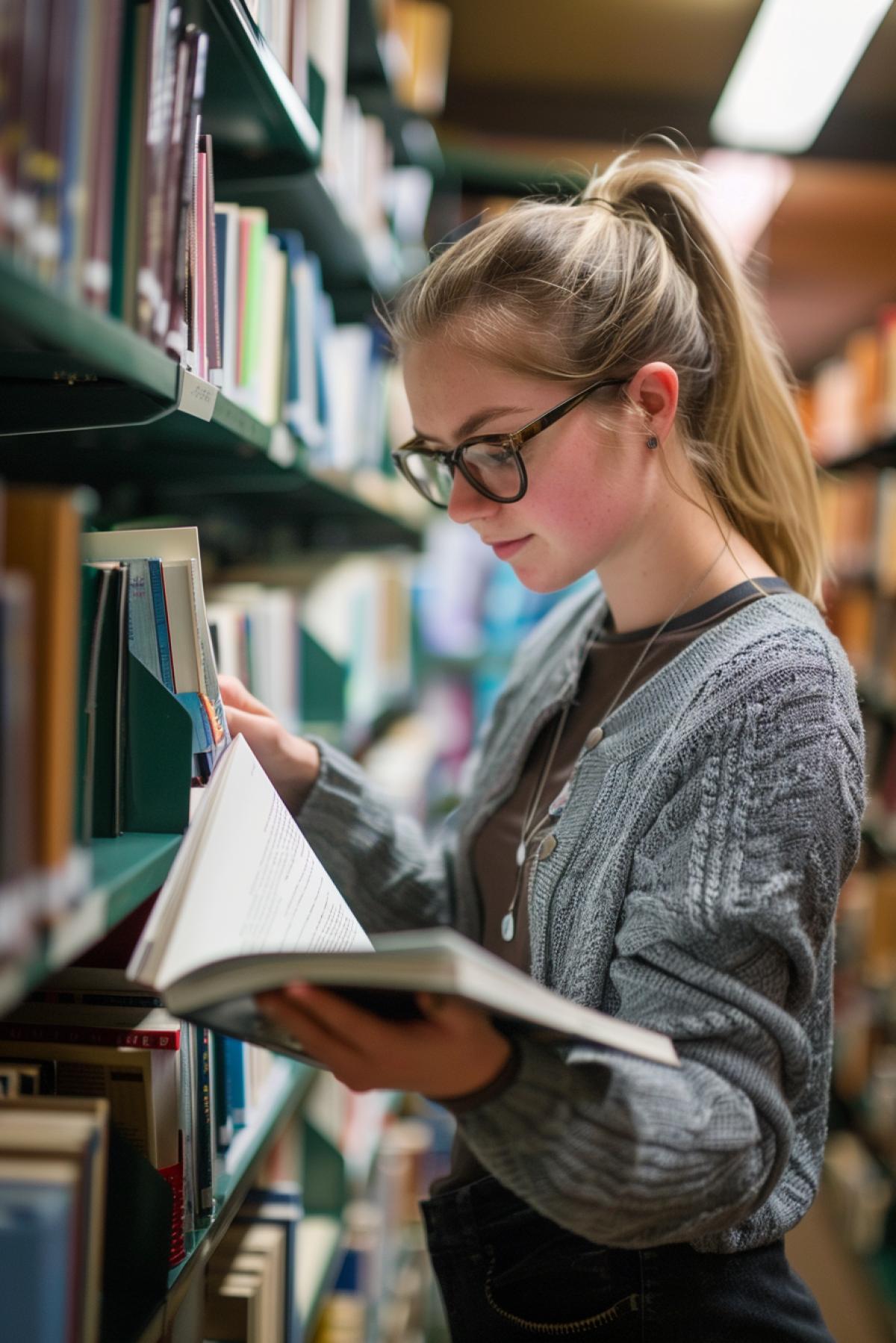 Librarian at work