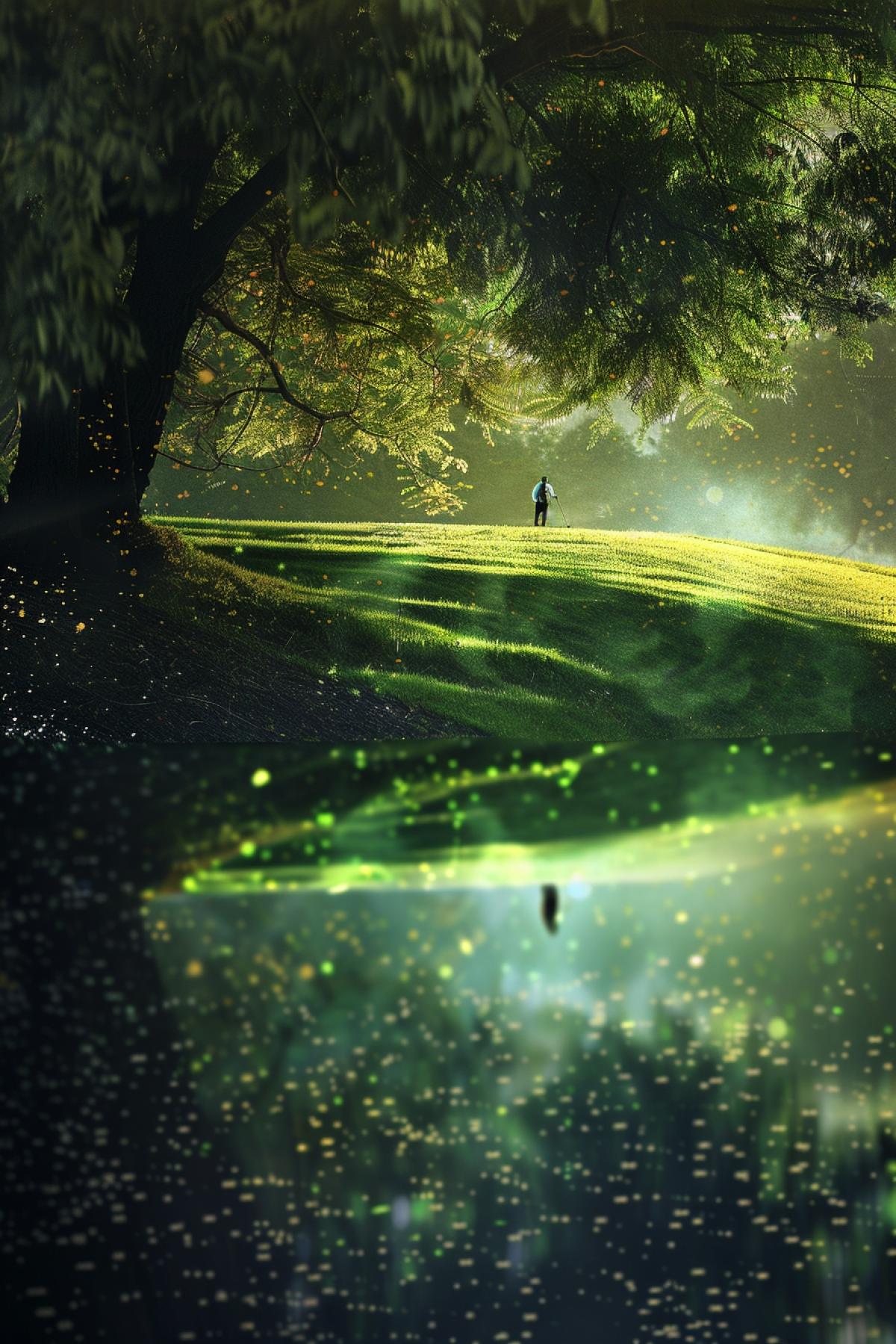 Golf, field, parallel world, fairy-tale world, flickering, good photo quality,