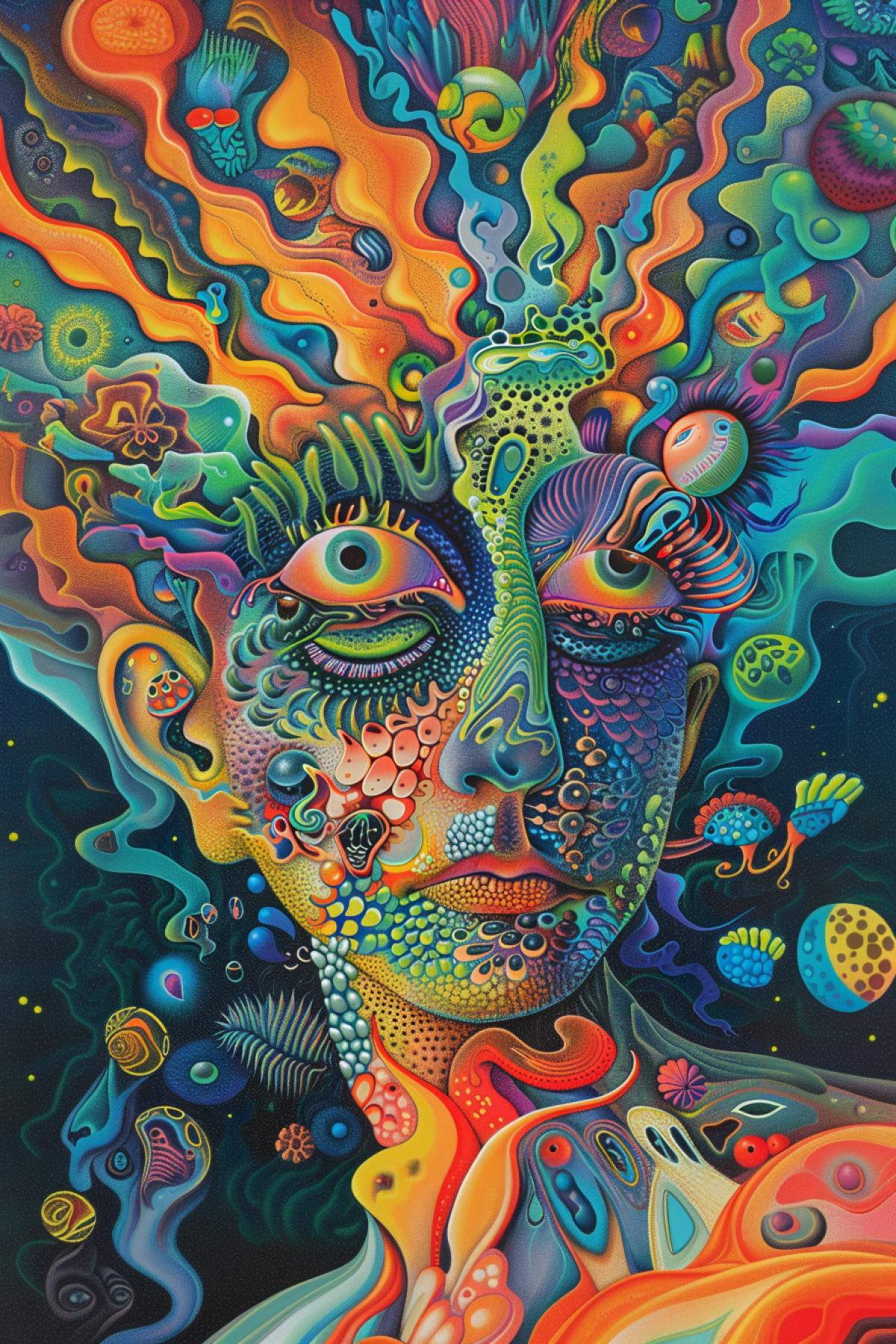 Flood, mythology, parallel world, 5d image, parallel world, psychedelic