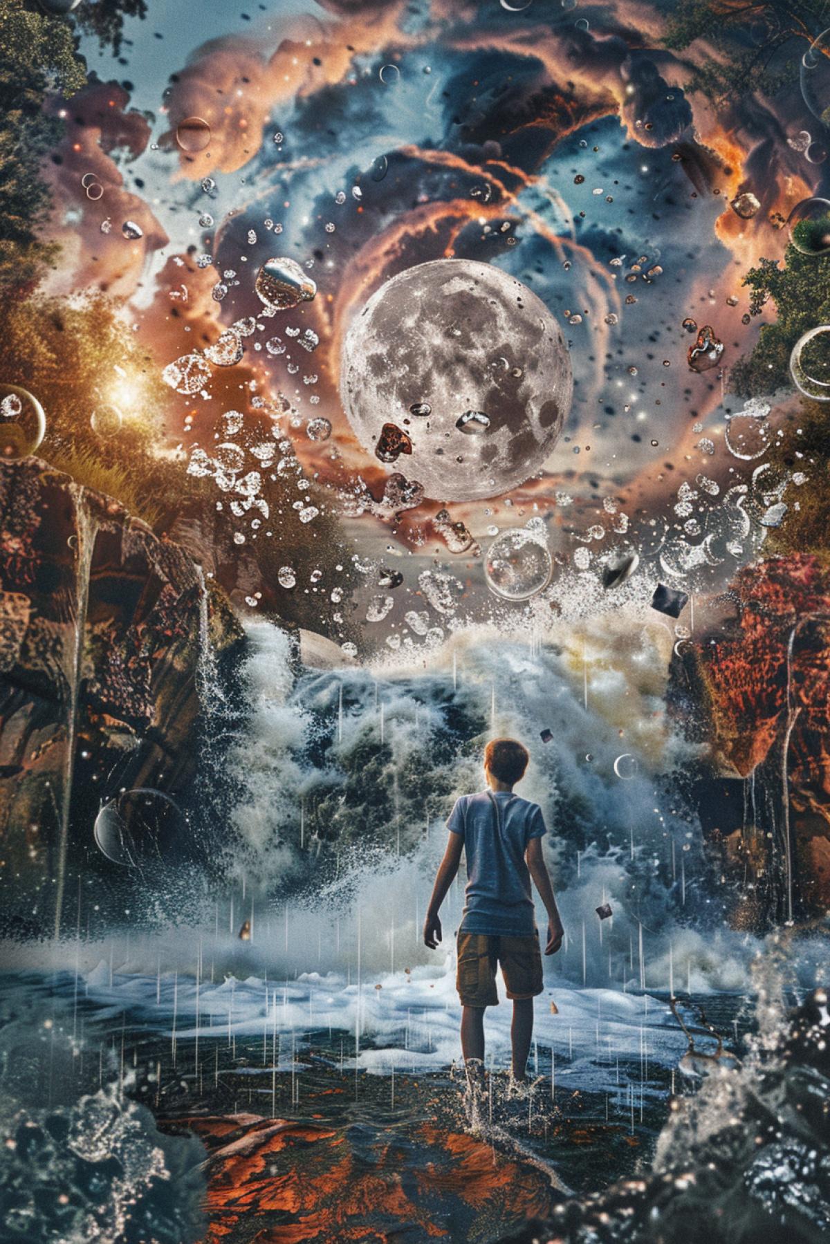 Flood, mythology, parallel world, 5d image, parallel world