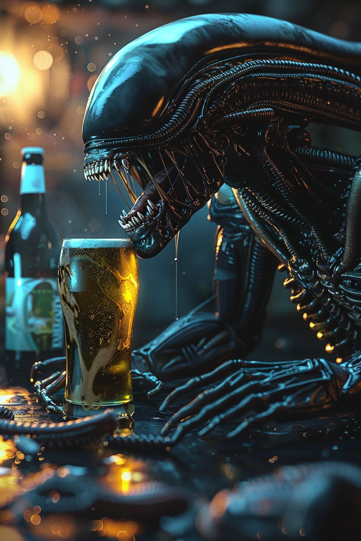 Earth Nightmare of xenomorphs beer and loneliness