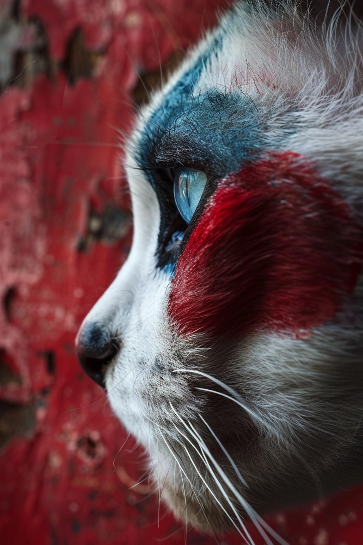 Cute kind clown cat with clown makeup
