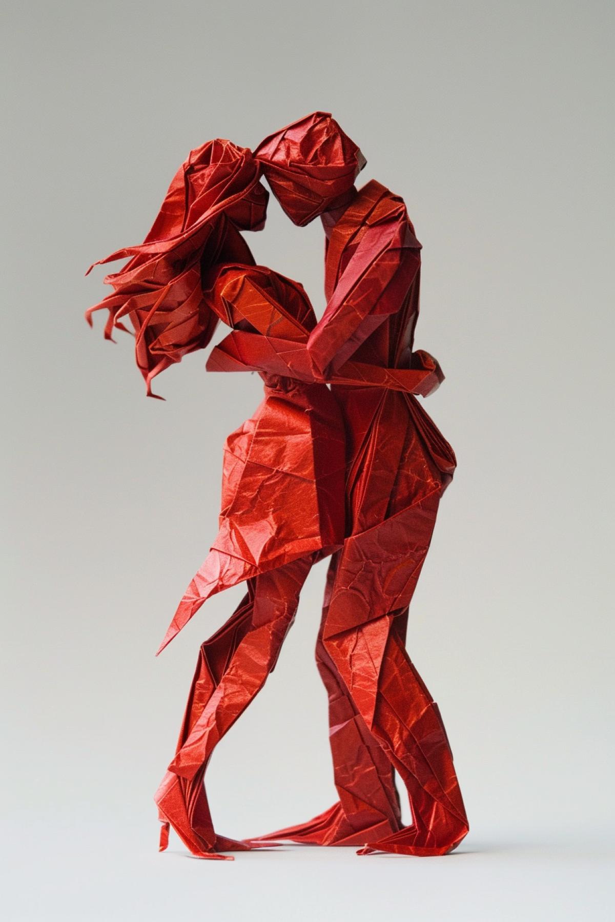 Origami couple in love