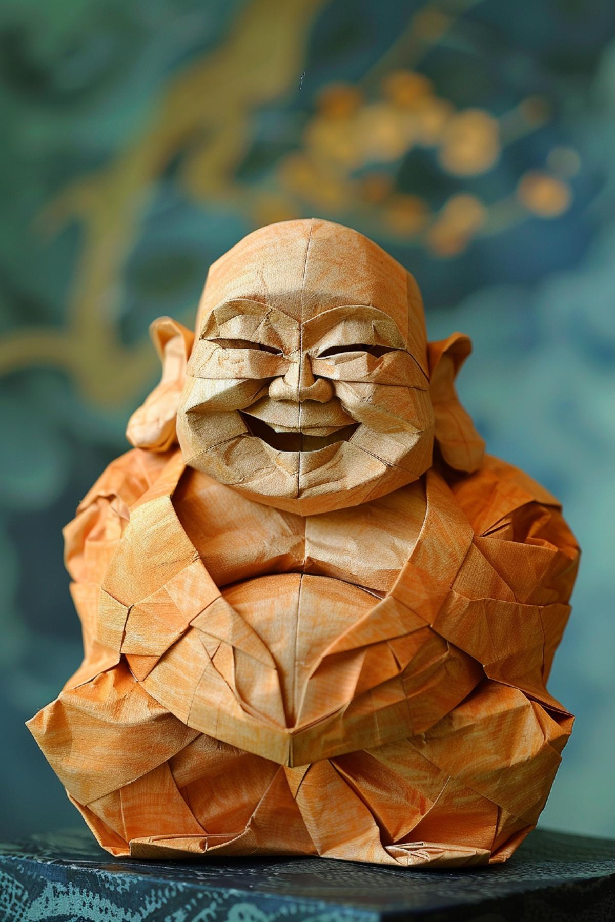 Origami happy face of Buddha
