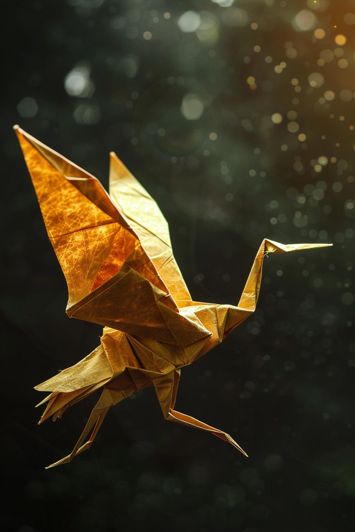 Origami, crane, Chinese culture, flickering, realistic image