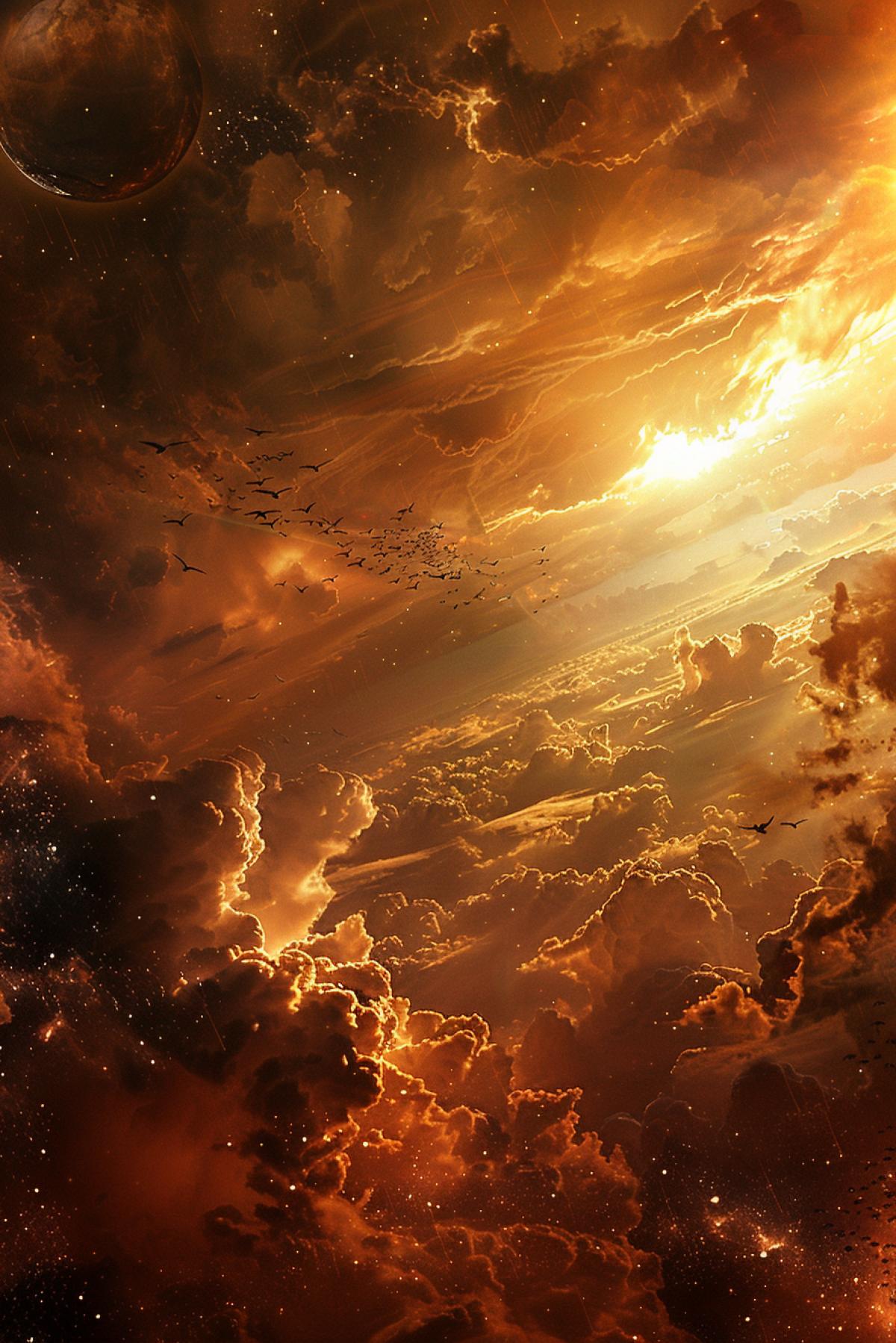Heavenly world, underworld, parallel, realistic image, flickering, time distortion