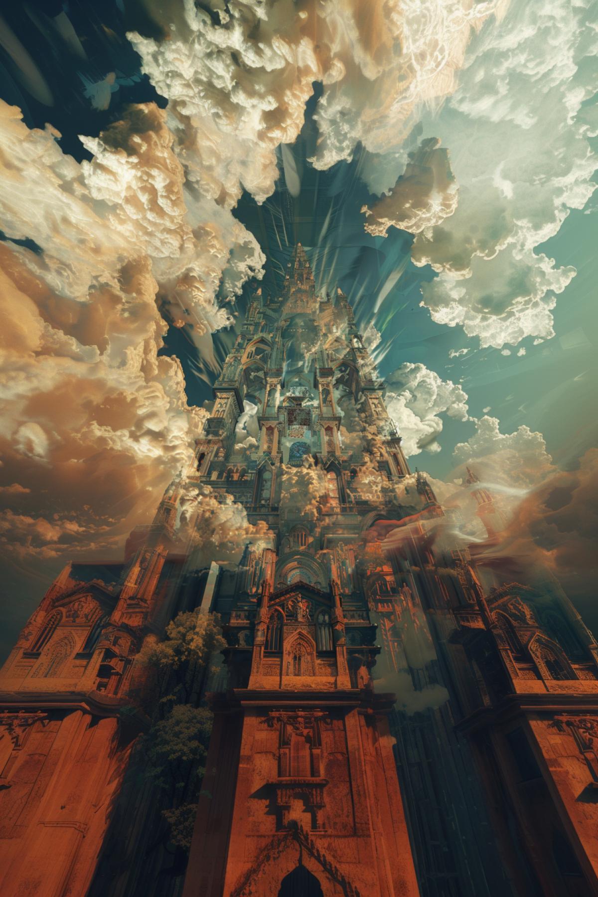psychedelic architecture? psychedelic? city? flicker? realistic image? graphic arts? Parallel universe? clear details