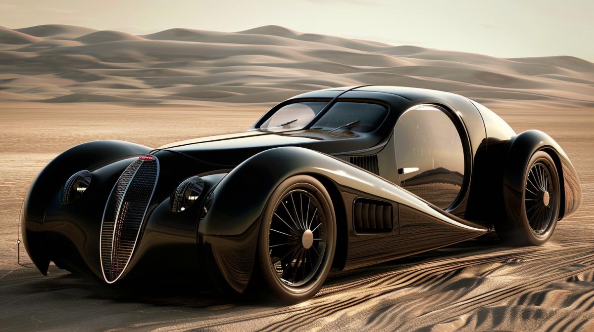 a dashing car, very sophisticated from the future for a macho