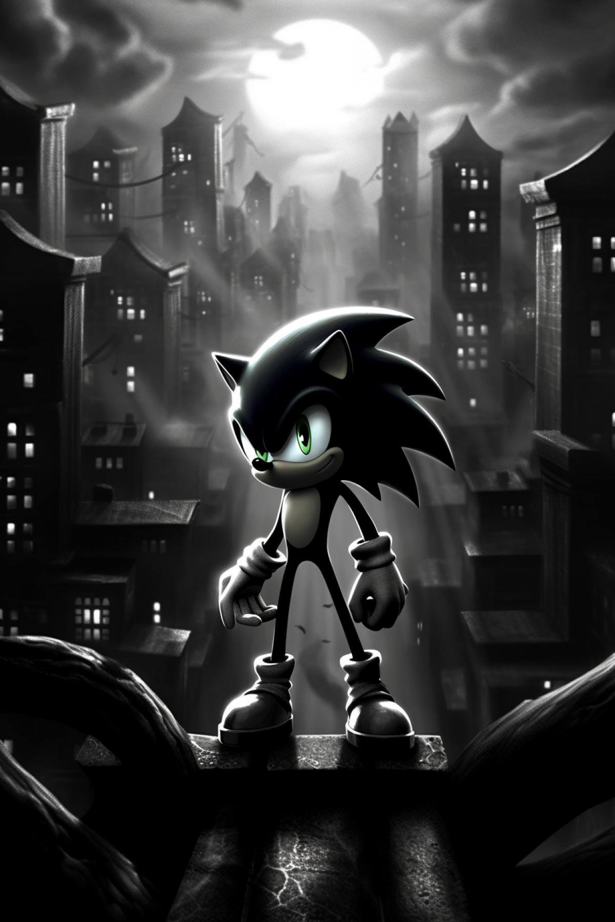 Sonic in Noir style