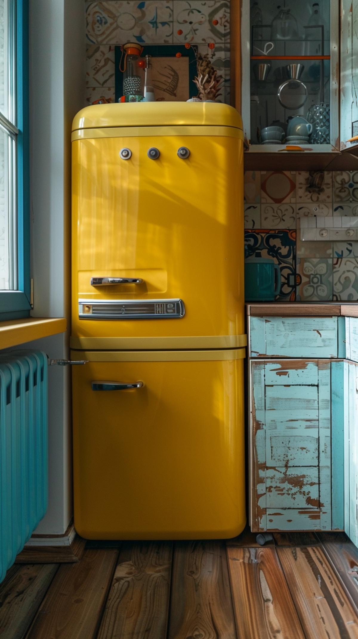 household appliances from the 60s-80s gracefully fit into the interior of the home, in retro style