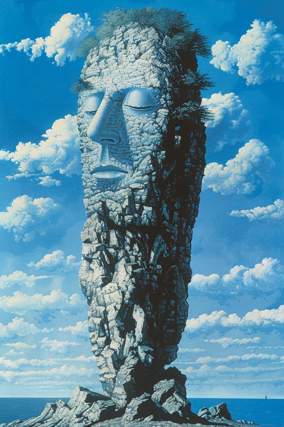 Stratification of consciousness painting by Rene Magritte