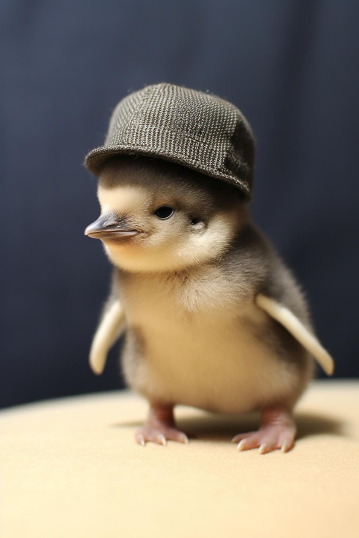 Little penguin in a cap
