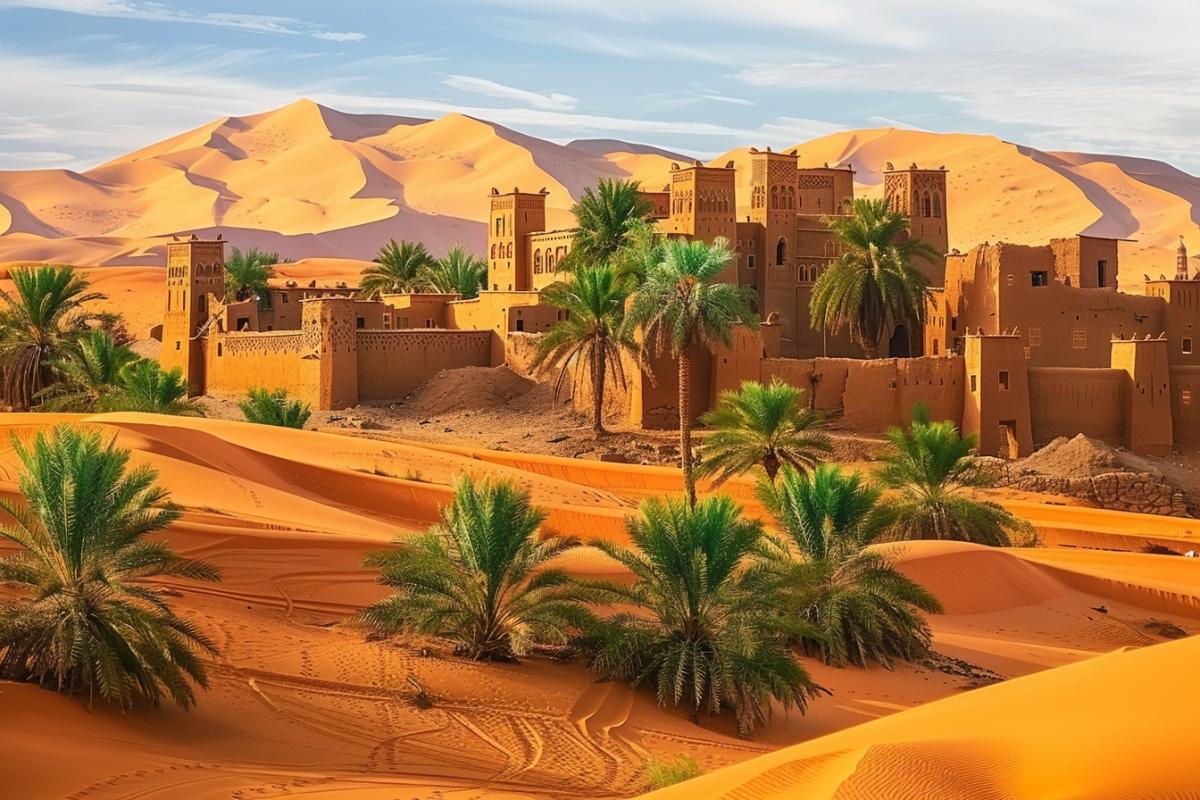 Oasis in the desert where people live