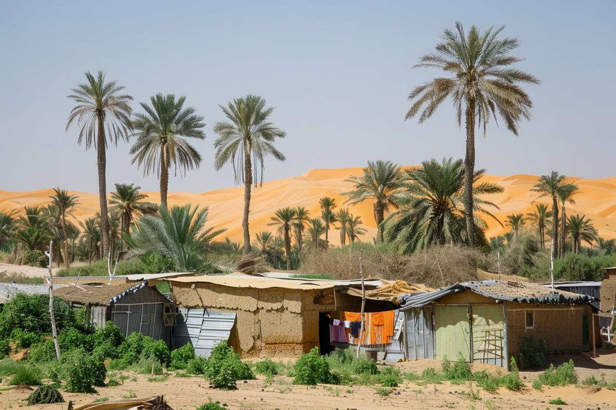 Oasis in the desert where people live