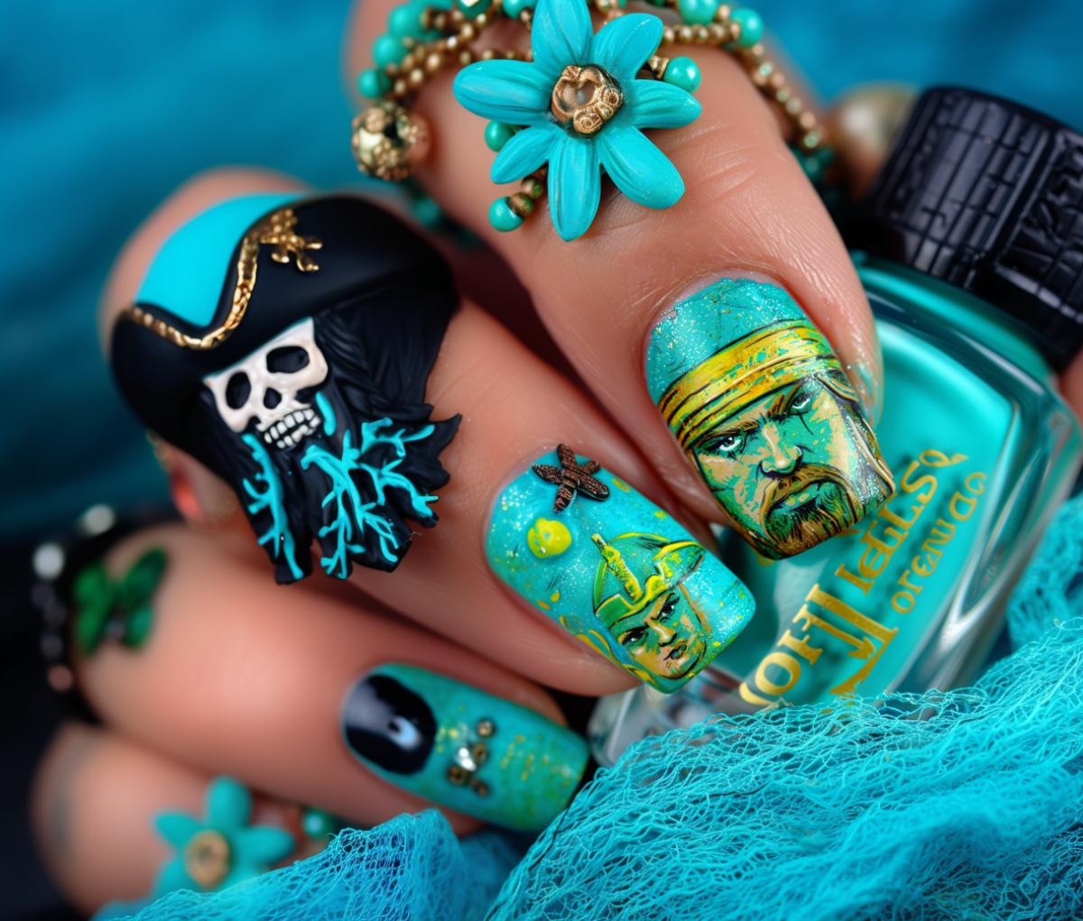 Manicure in pirate style