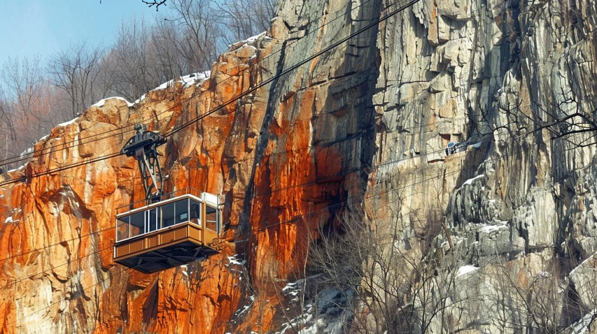 Funicular on a cable