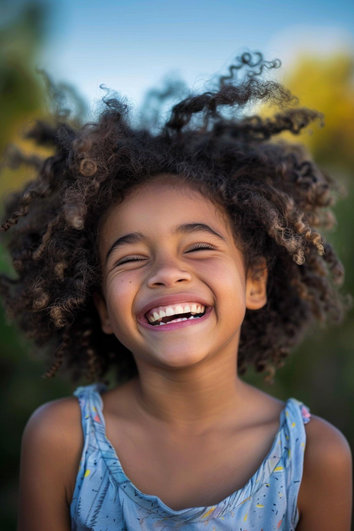 laughing girl with a smile from ear to ear