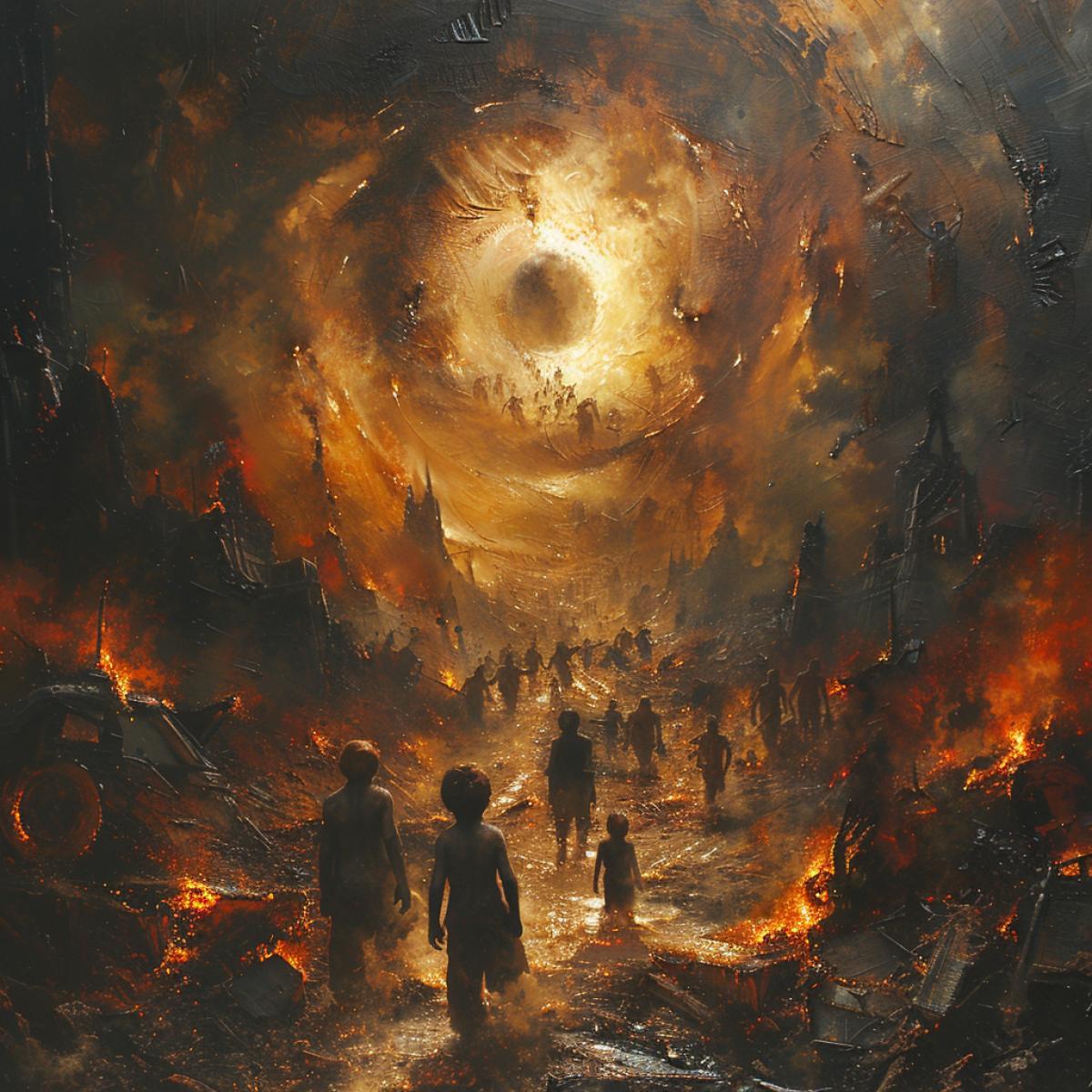 Dream or reality, bright light from the burning earth, loved ones who died in the war, unknown people, they look at me, someone asks why, someone is crying, children are trying to hide from the fire, but it doesn’t work, they are burning, writhing, they scream, all attempts to save someone are unsuccessful