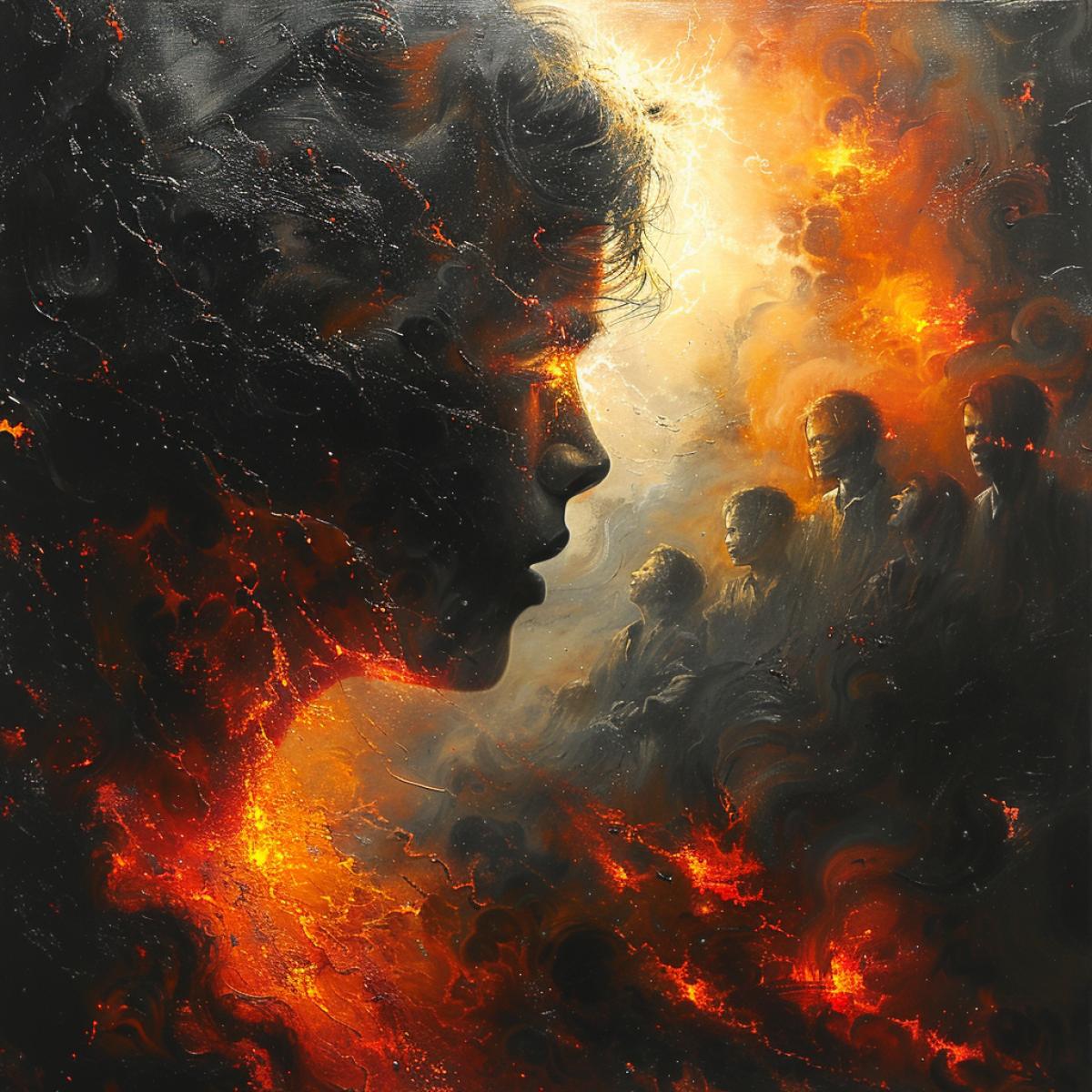 Dream or reality, bright light from the burning earth, loved ones who died in the war, unknown people, they look at me, someone asks why, someone is crying, children are trying to hide from the fire, but it doesn’t work, they are burning, writhing, they scream, all attempts to save someone are unsuccessful