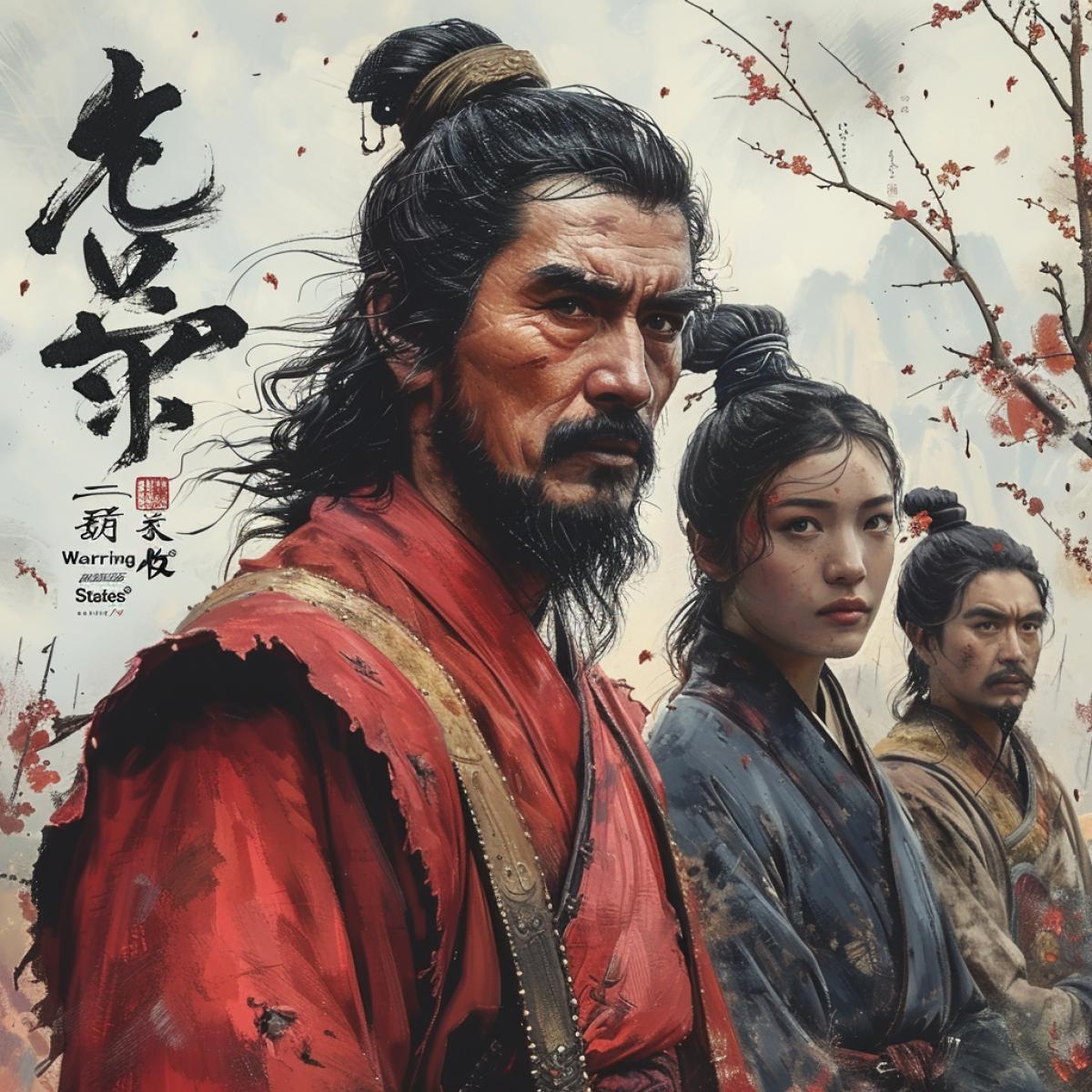 Chinese culture is not rich in myths like Greece and India, but China has an amazing epic of the Three Kingdoms . The first chapter briefly summarizes Chinese history from the period of the Seven \"Warring States\" (5th to 3rd centuries BC) to the beginning of the end of the Han Dynasty (184). The main characters of the novel, Liu Bei, Guan Yu, and Zhang Fei, take an oath to each other in the Peach Orchard to be brothers, serve the state, and bring peace to ordinary people.. High photorealism, detail