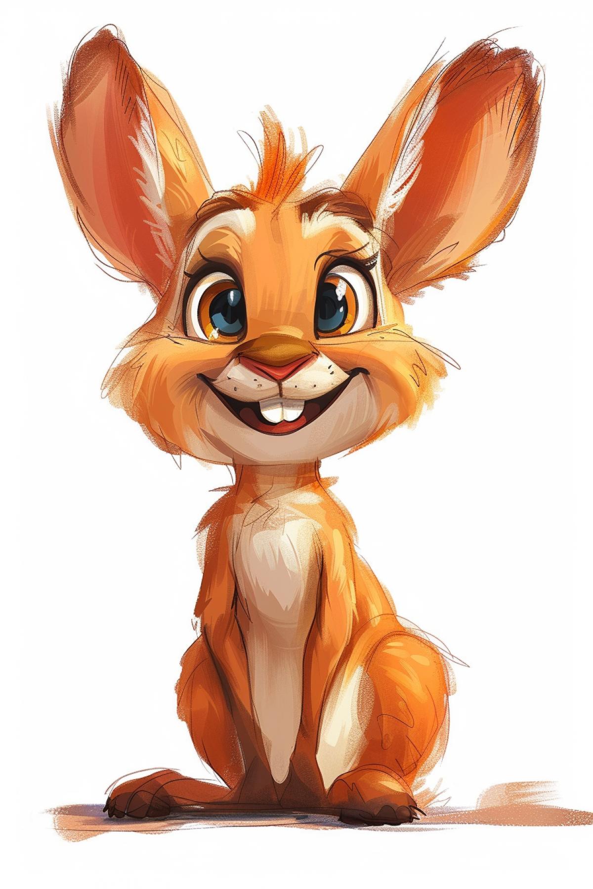 Cartoon ball-shaped fluffy kangaroo. Funny cartoon.