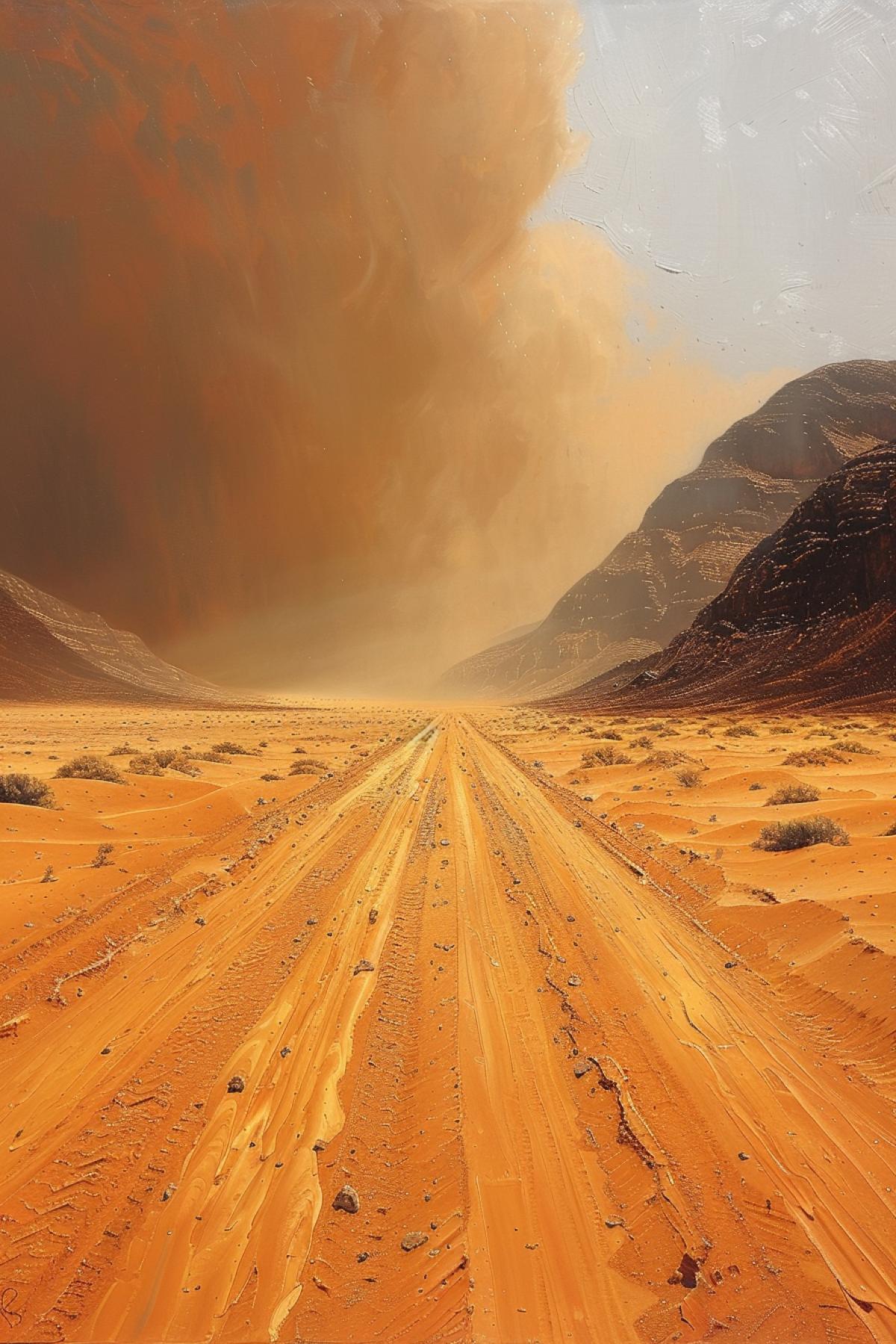 Sandstorm. A painting by a great painter.