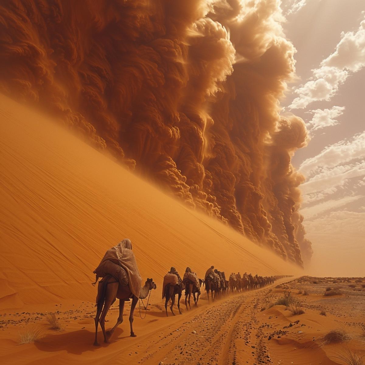 Huge, swirling reddish clouds of sand and dust, raised from the surface of the earth by dry, hot and fast air currents, carry death. So, in 1805, a dust storm completely covered a caravan of two thousand people and the same number of camels with sand. The same story befell the Sahara in 525 BC. the legendary army of the Persian ruler Cambyses II: a terrible sandstorm stopped the military expedition halfway, hiting about fifty thousand soldiers.