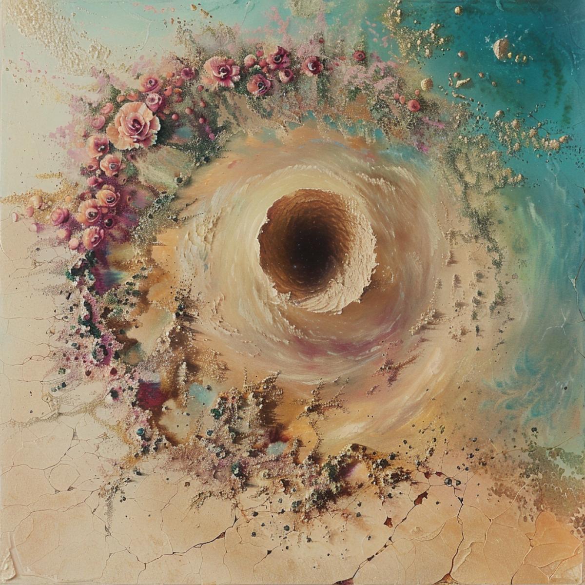 Sandstorm a funnel, inside a flowering island