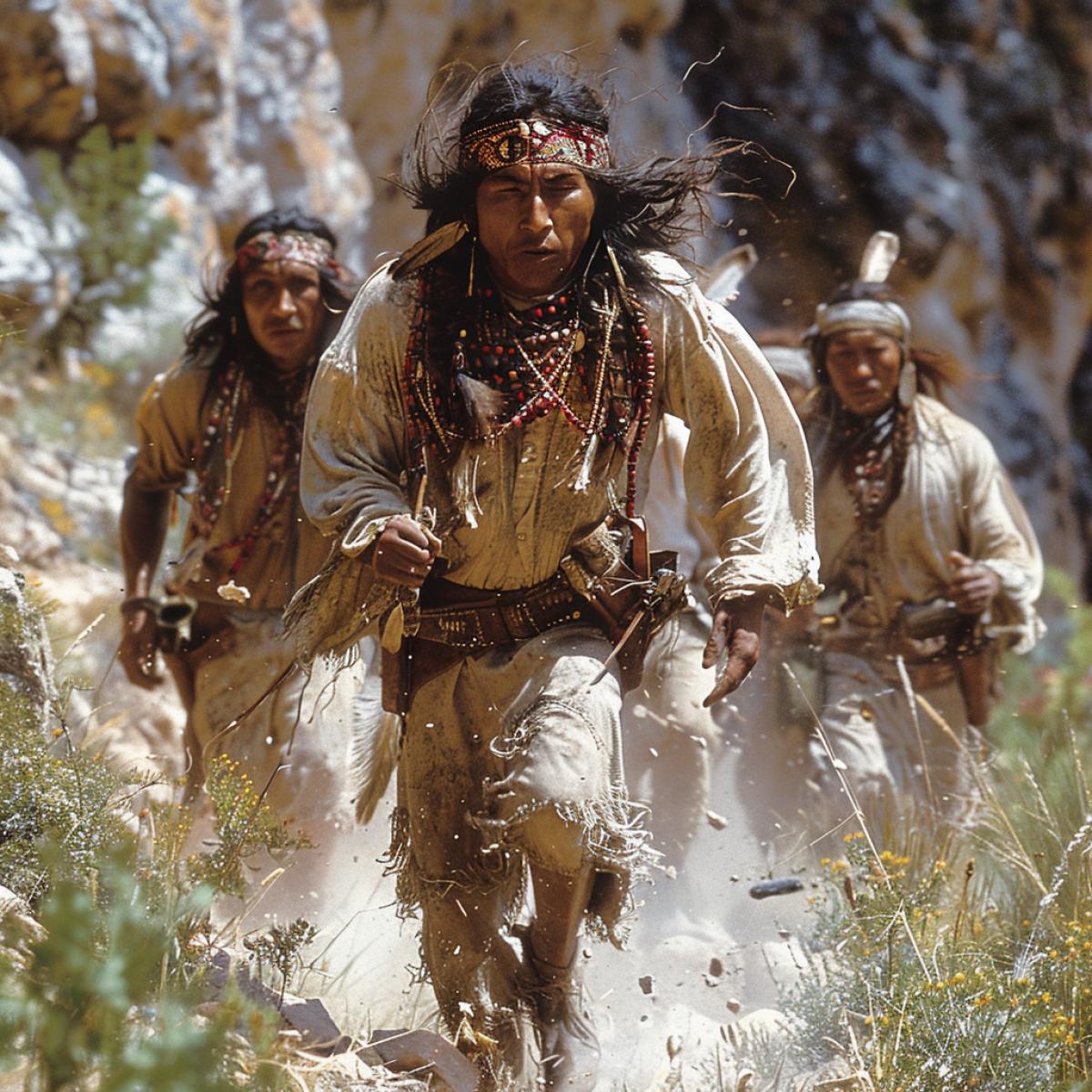 Wild West, Conyon, Apaches ambushed the palefaces